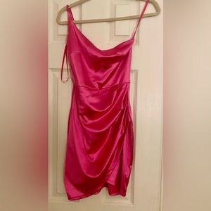 Lennox Formal One-Shoulder Satin Mini Dress. Brand Windsor